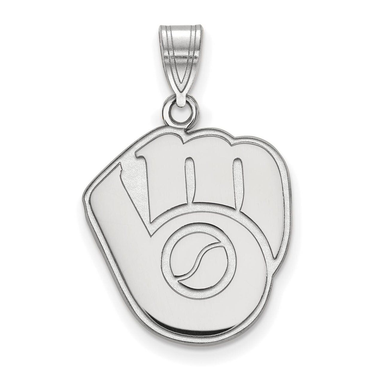 Milwaukee Brewers Large Pendant 14k White Gold 4W022BRE
