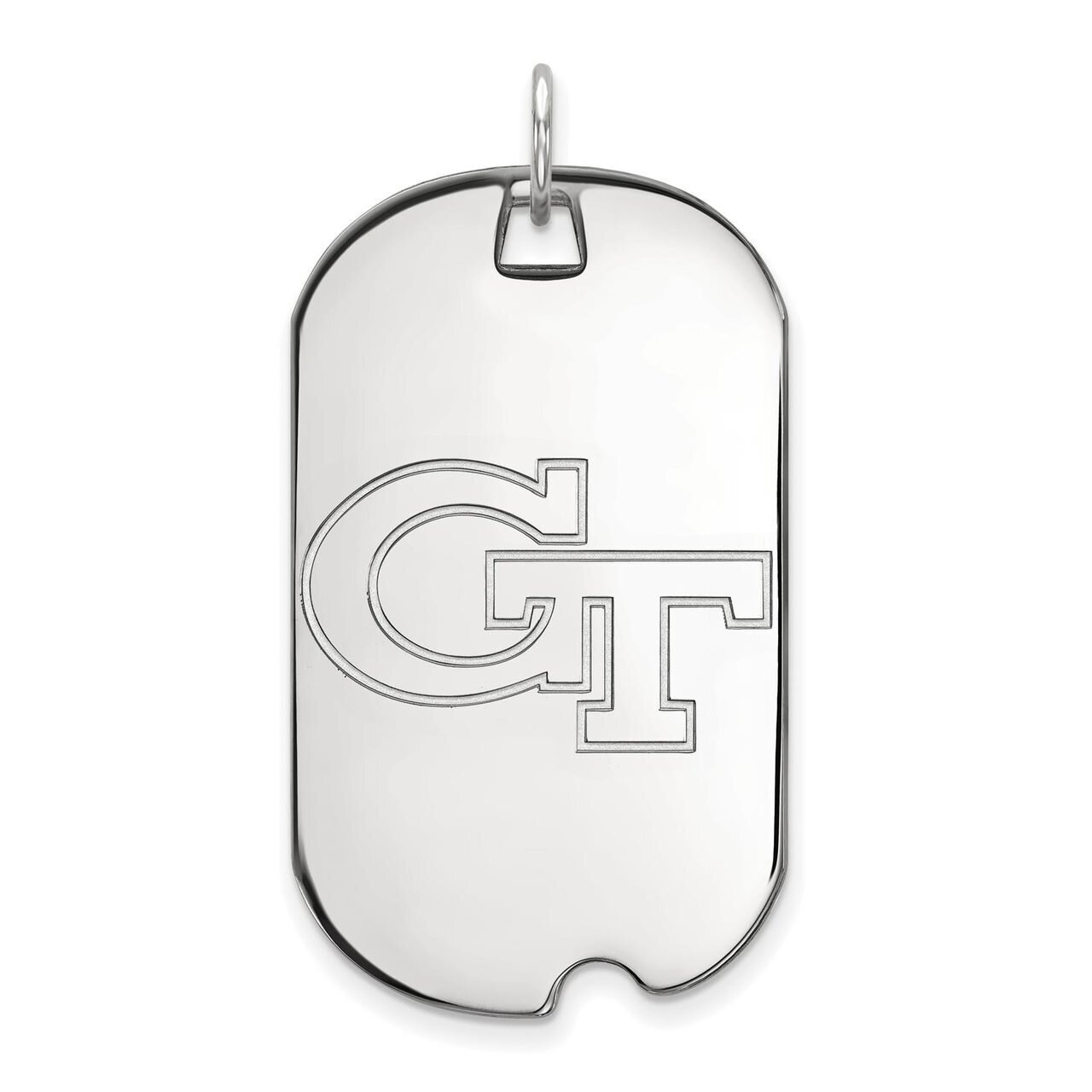 Georgia Institute of Technology Large Dog Tag 14k White Gold 4W022GT
