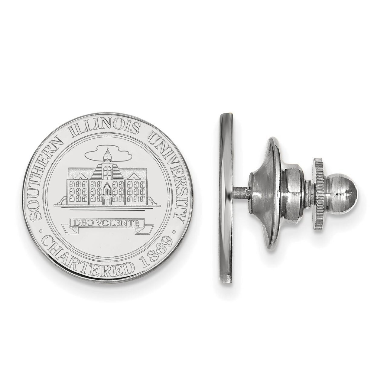 Southern Illinois University Crest Lapel Pin 14k White Gold 4W022SIU, MPN: 4W022SIU, 886774843445