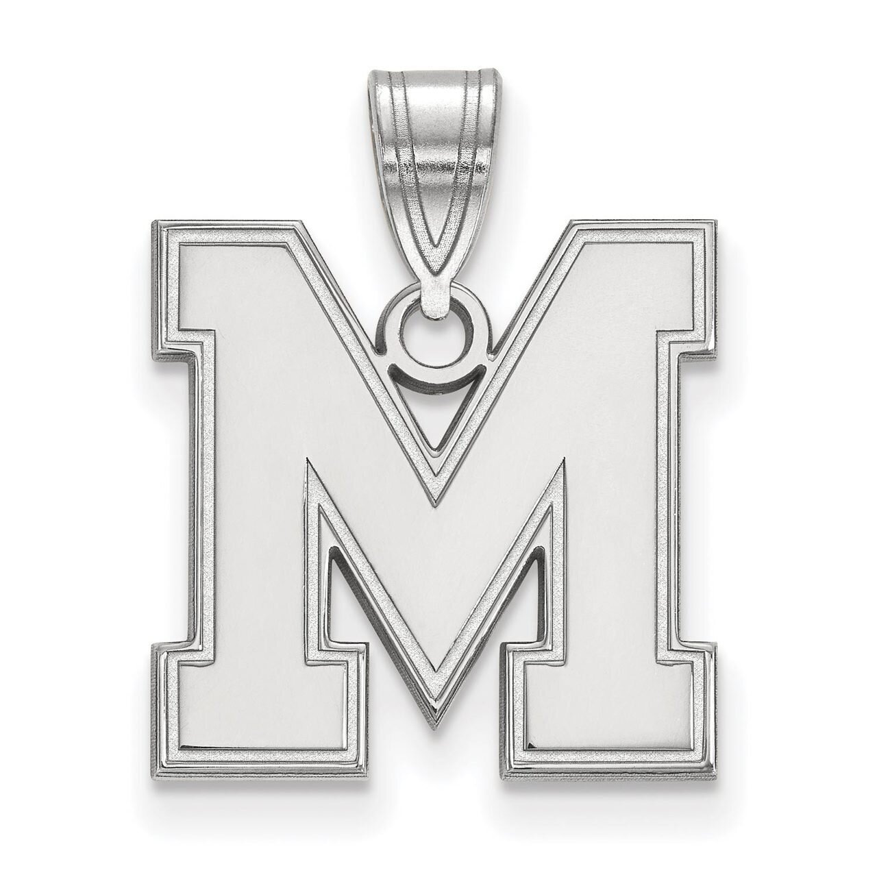 University of Memphis Medium Pendant 14k White Gold 4W025UMP