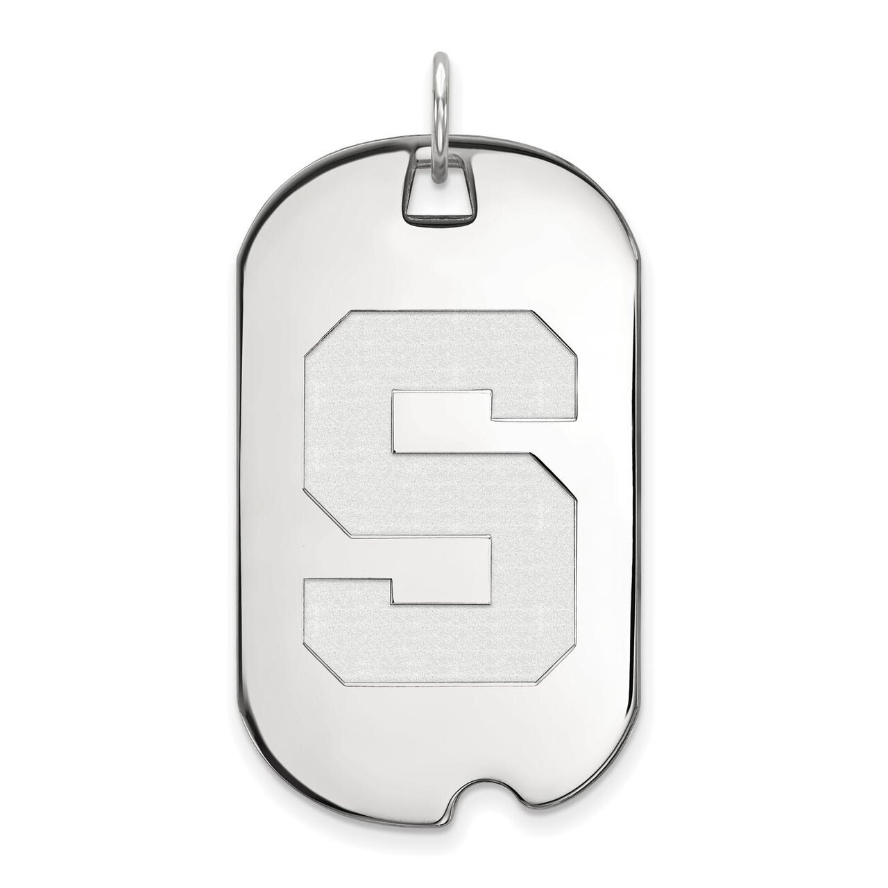 Michigan State University Large Dog Tag 14k White Gold 4W028MIS