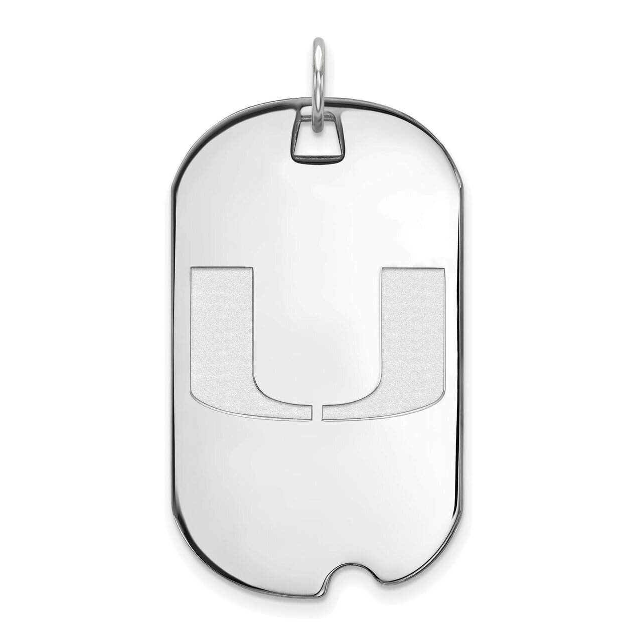 University of Miami Large Dog Tag 14k White Gold 4W028UMF, MPN: 4W028UMF, 886774845739