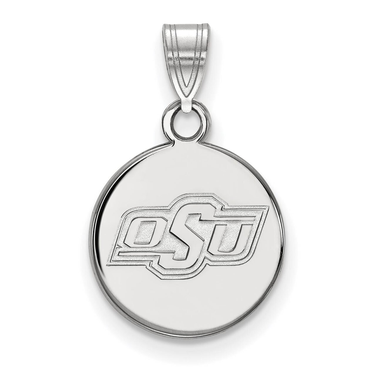 Oklahoma State University Small Disc Pendant 14k White Gold 4W036OKS, MPN: 4W036OKS, 886774846699