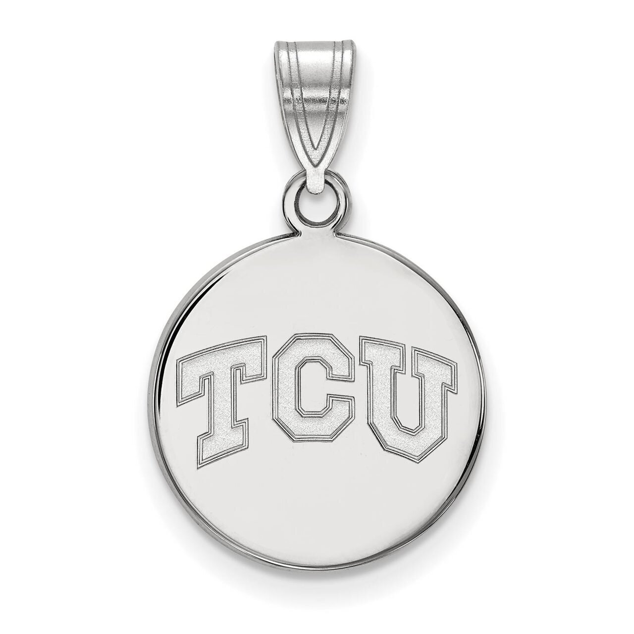 Texas Christian University Medium Disc Pendant 14k White Gold 4W037TCU, MPN: 4W037TCU, 886774846958