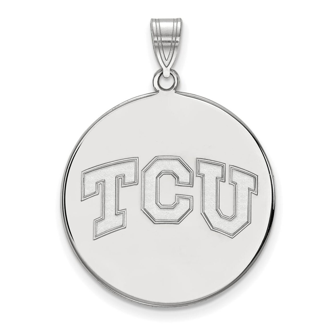 Texas Christian University x-Large Disc Pendant 14k White Gold 4W038TCU, MPN: 4W038TCU, 886774847115