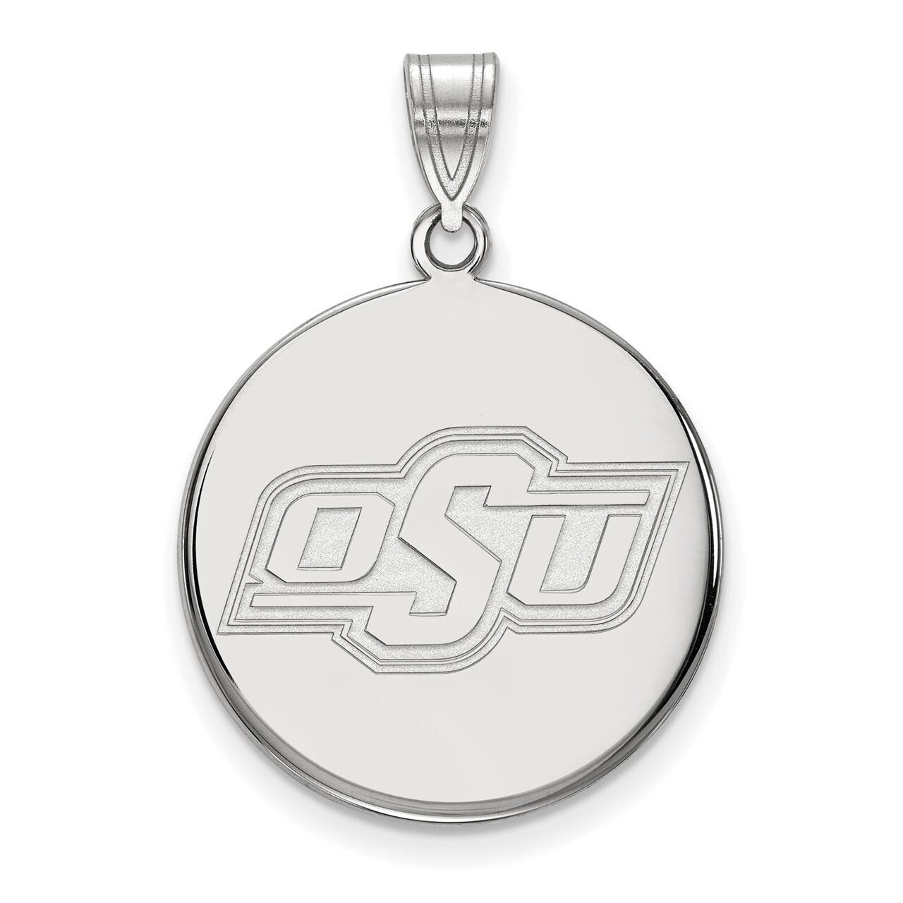 Oklahoma State University Large Disc Pendant 14k White Gold 4W040OKS, MPN: 4W040OKS, 886774847603