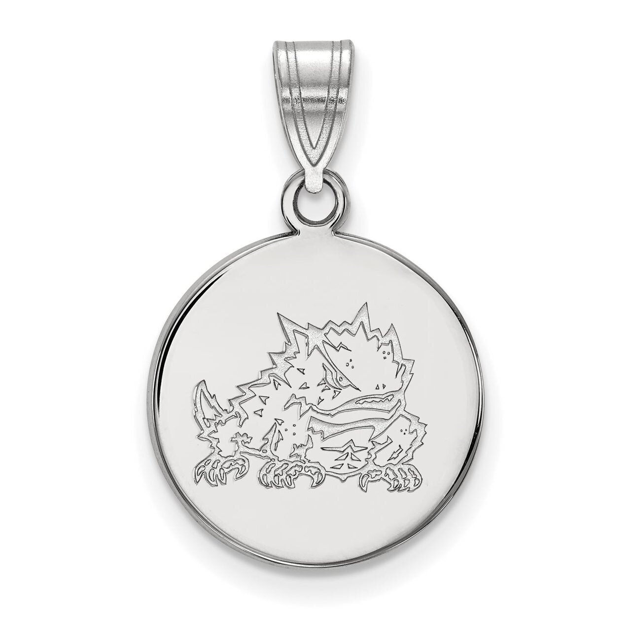 Texas Christian University Medium Disc Pendant 14k White Gold 4W040TCU, MPN: 4W040TCU, 886774847665