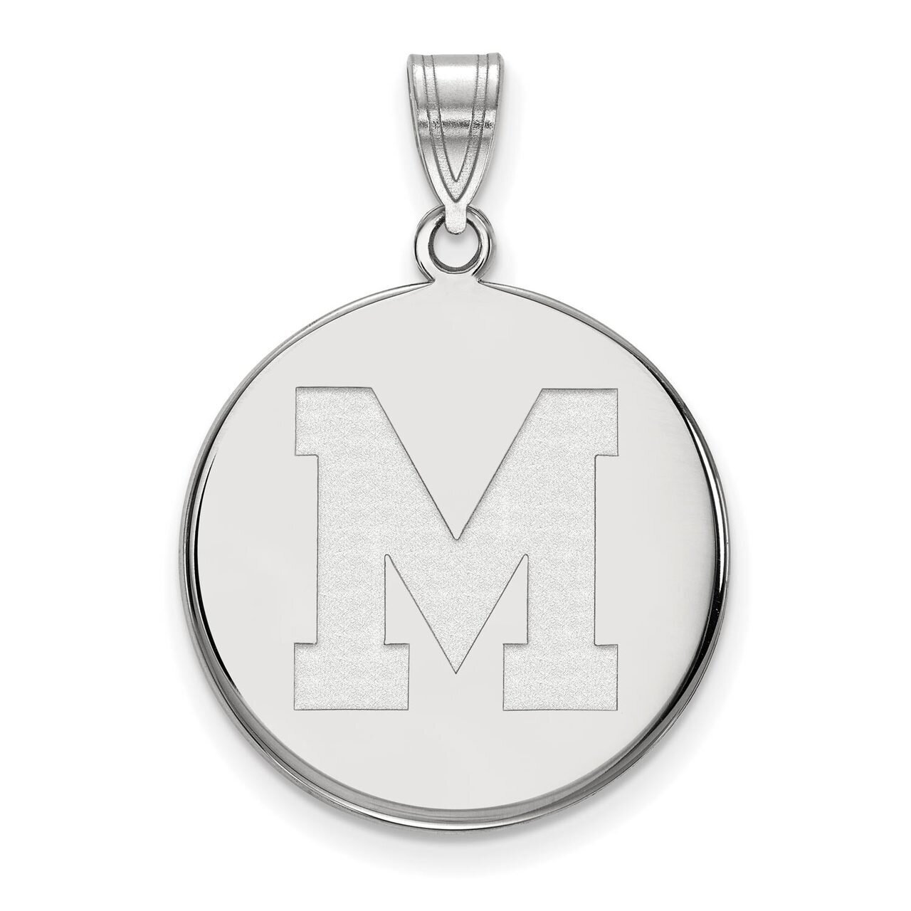 University of Memphis Large Disc Pendant 14k White Gold 4W041UMP, MPN: 4W041UMP, 886774847993