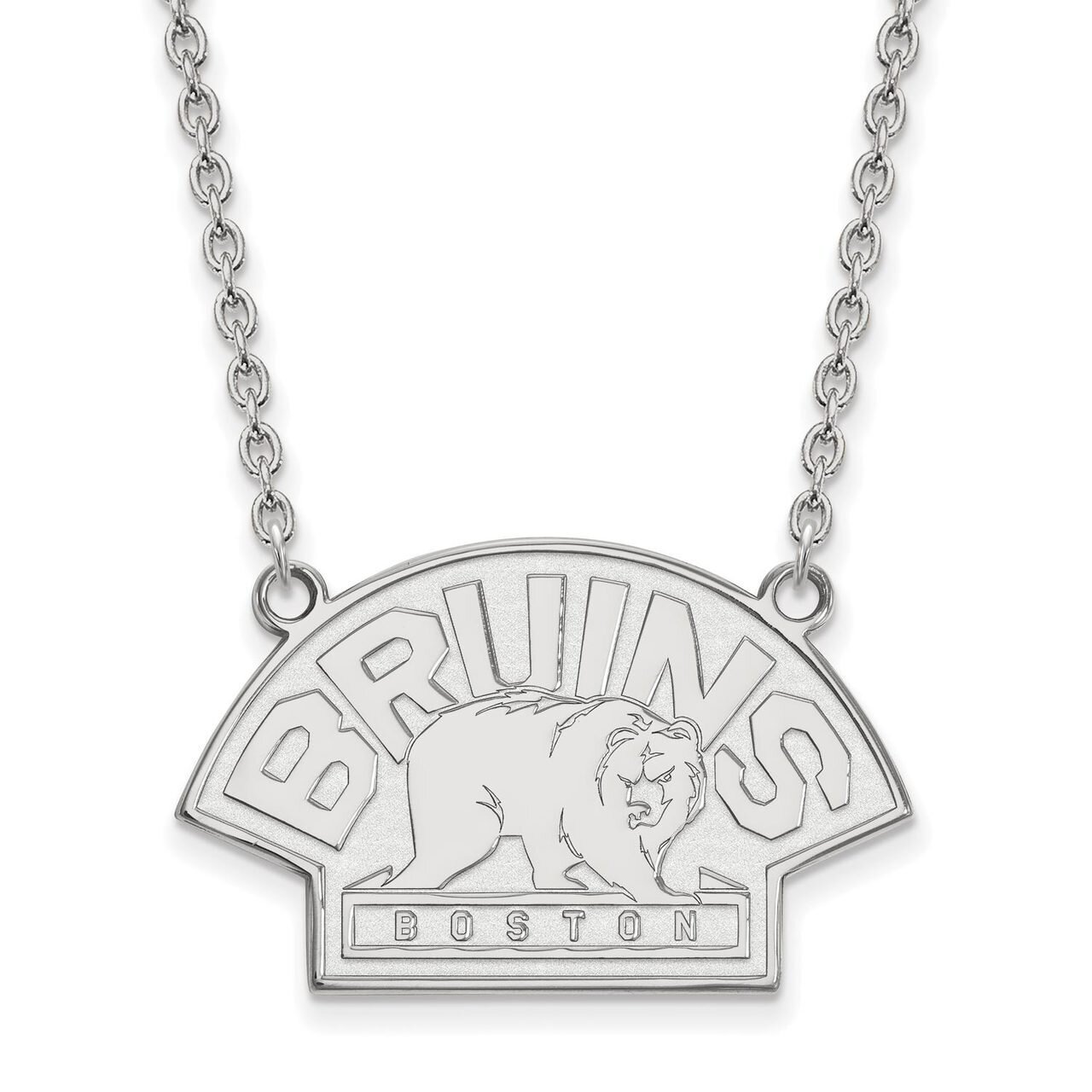 Boston Bruins Large Pendant with Chain Necklace 14k White Gold 4W042BRI-18, MPN: 4W042BRI-18, 88677…