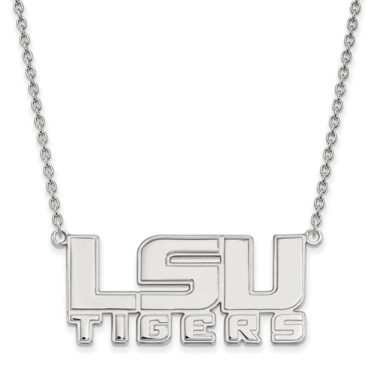 Louisiana State University Large Pendant with Chain Necklace 14k White Gold 4W048LSU-18, MPN: 4W048…