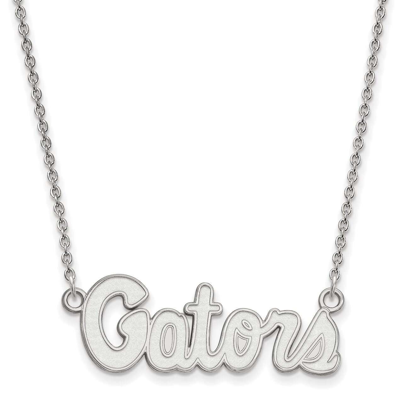 University of Florida Small Pendant with Chain Necklace 14k White Gold 4W049UFL-18, MPN: 4W049UFL-1…