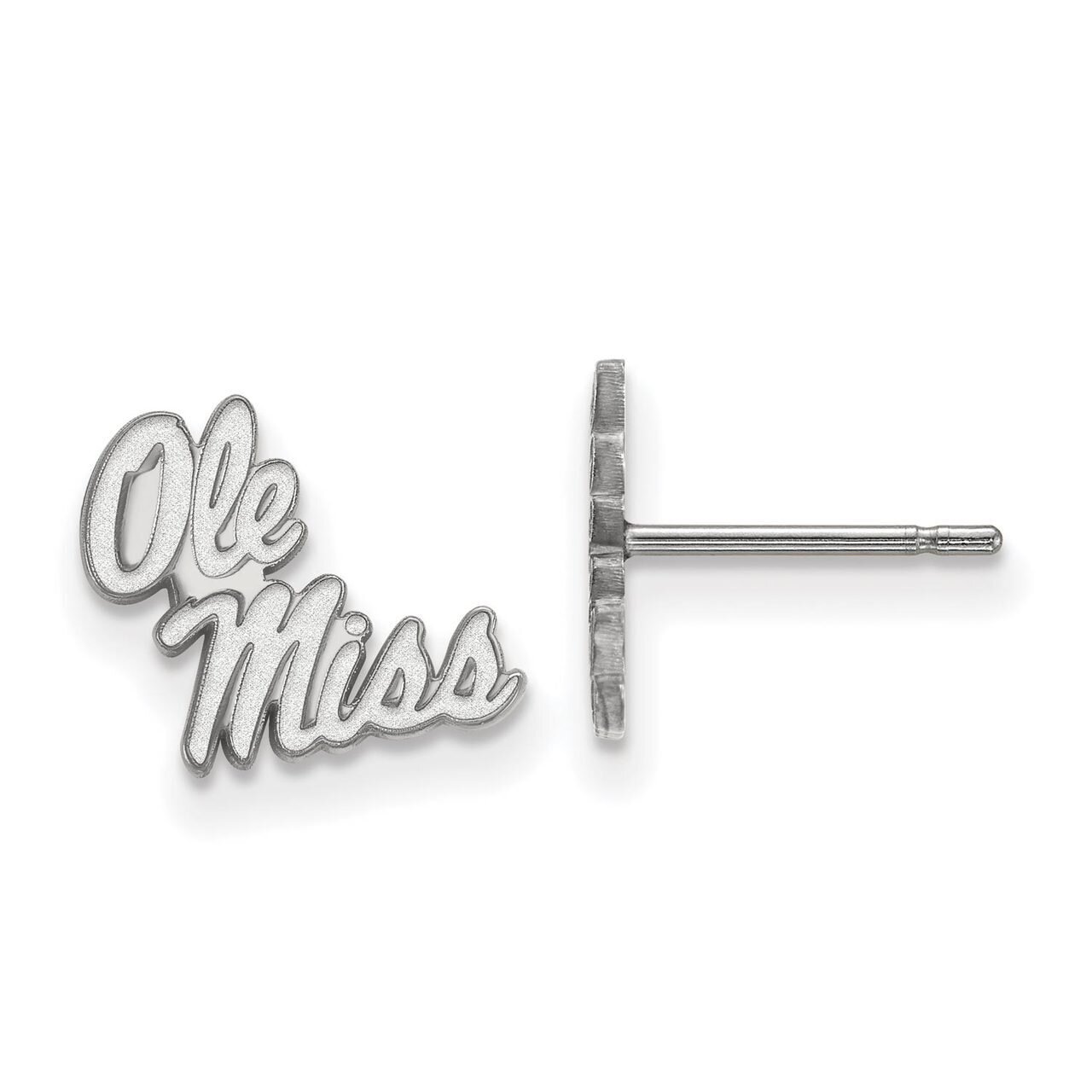 University of Mississippi x-Small Post Earring 14k White Gold 4W049UMS