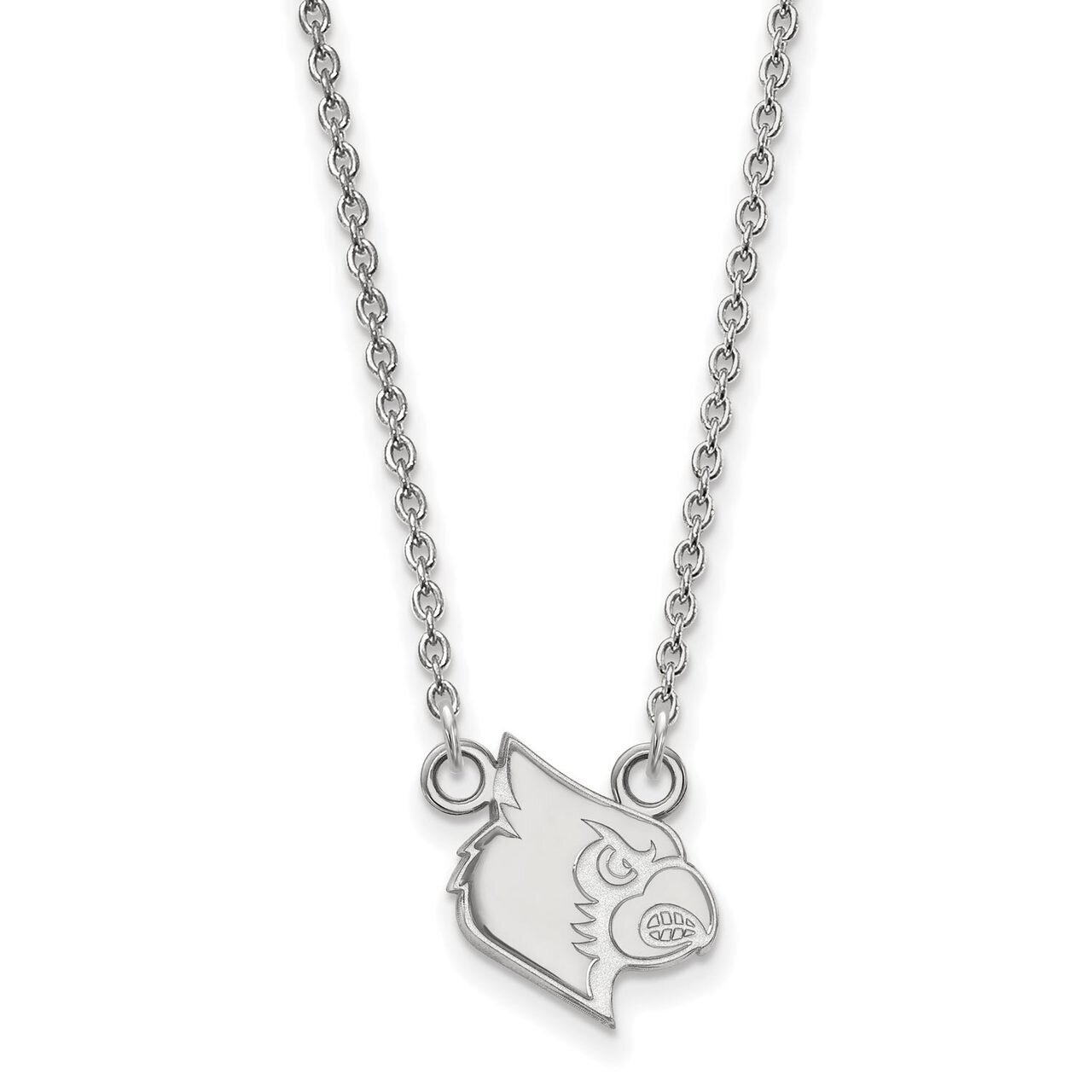 University of Louisville Small Pendant with Chain Necklace 14k White Gold 4W050UL-18