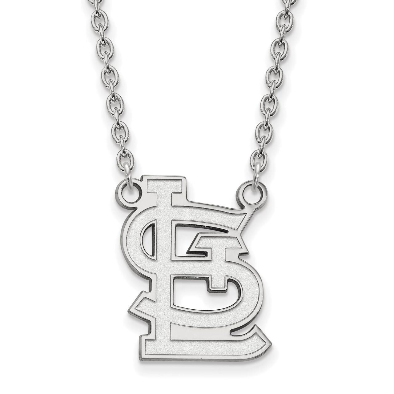 Saint Louis Cardinals Large Pendant with Chain Necklace 14k White Gold 4W053CRD-18