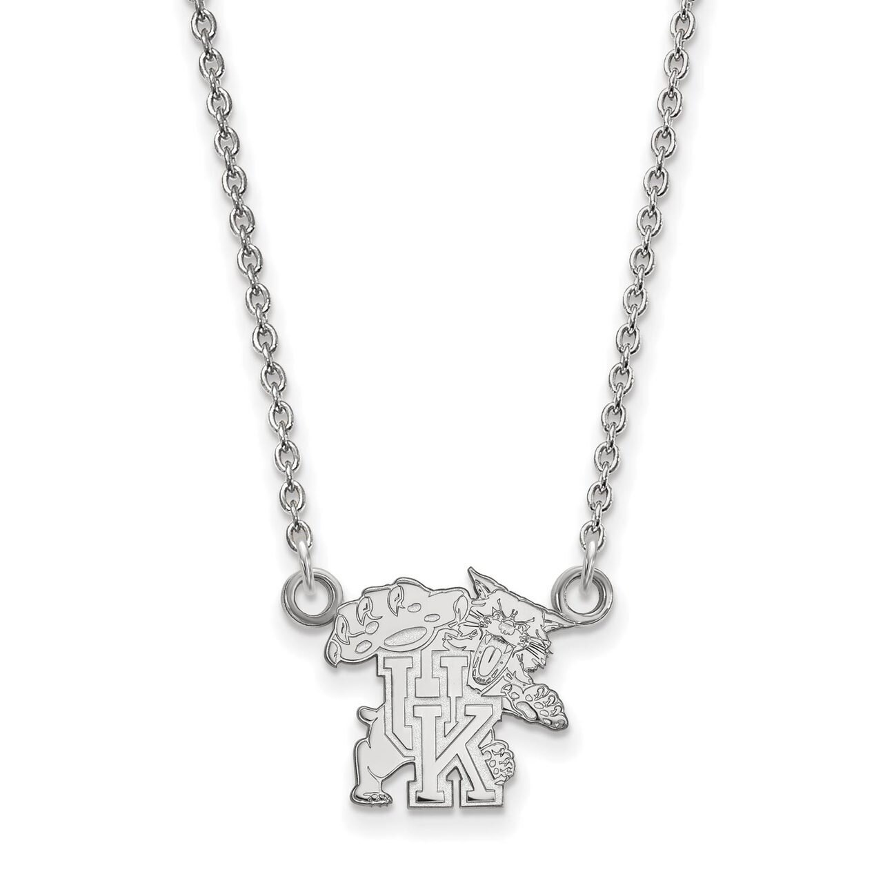 University of Kentucky Small Pendant with Chain Necklace 14k White Gold 4W056UK-18