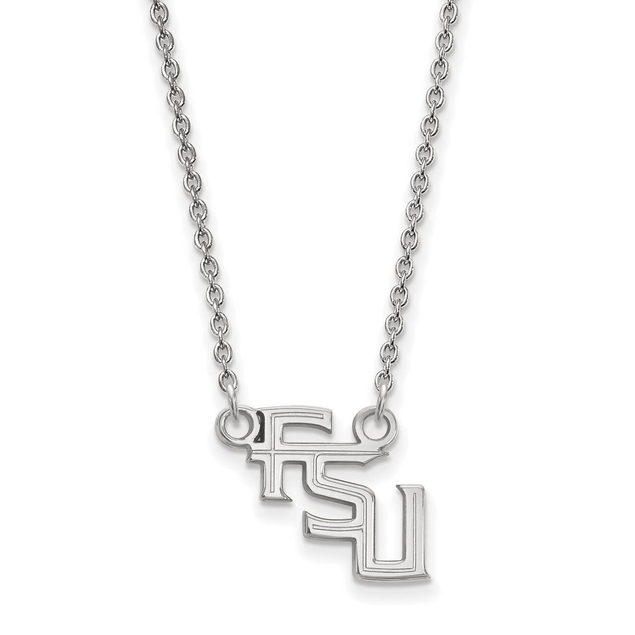 Florida State University Small Pendant with Chain Necklace 14k White Gold 4W066FSU-18, MPN: 4W066FS…