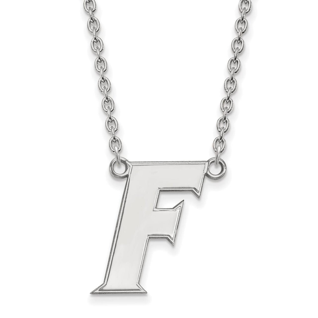 University of Florida Large Pendant with Chain Necklace 14k White Gold 4W066UFL-18