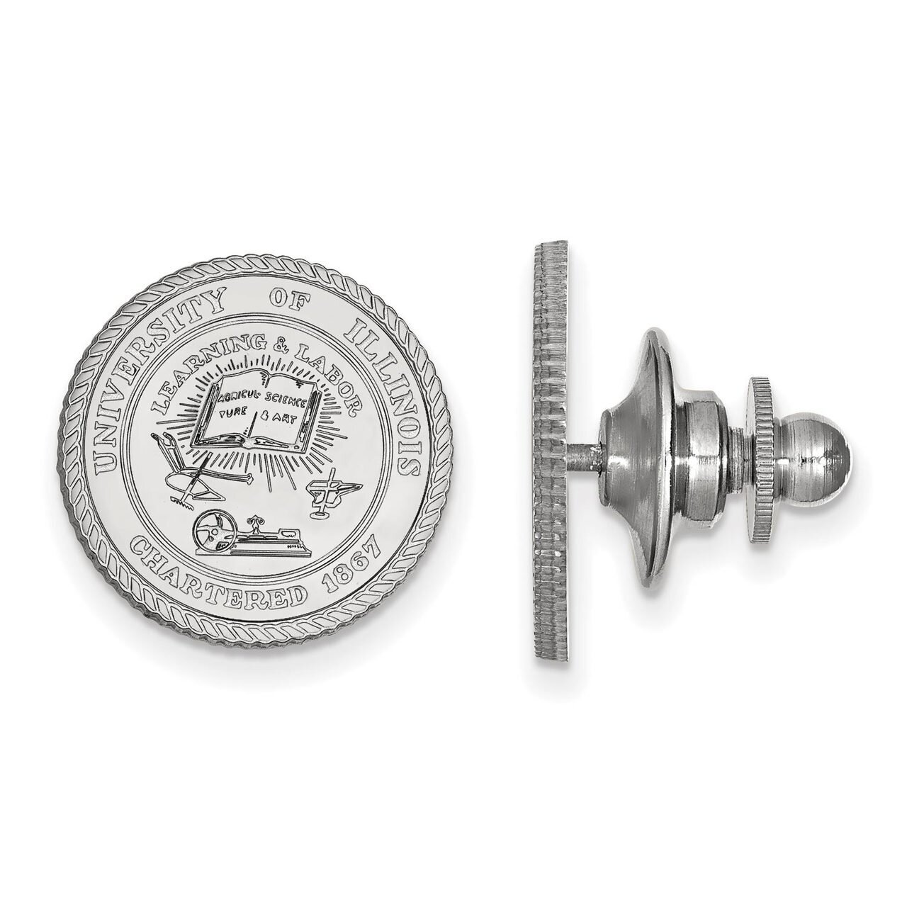 University of Illinois Crest Lapel Pin 14k White Gold 4W066UIL, MPN: 4W066UIL, 886774853383