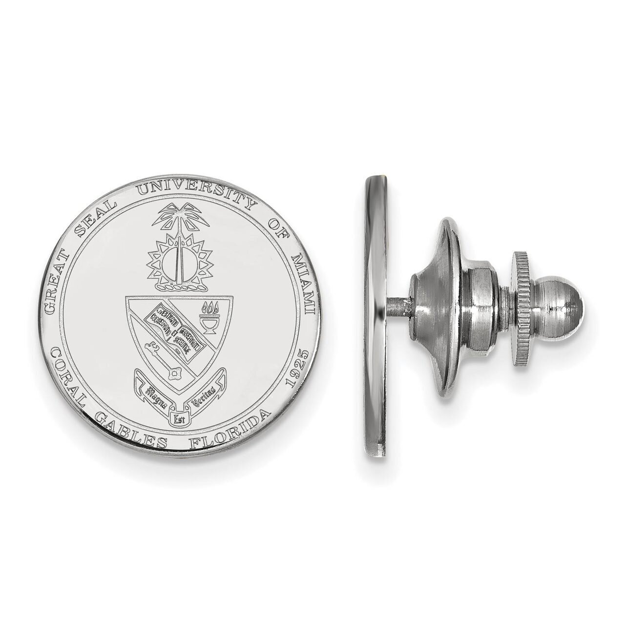 University of Miami Crest Lapel Pin 14k White Gold 4W068UMF, MPN: 4W068UMF, 886774853680