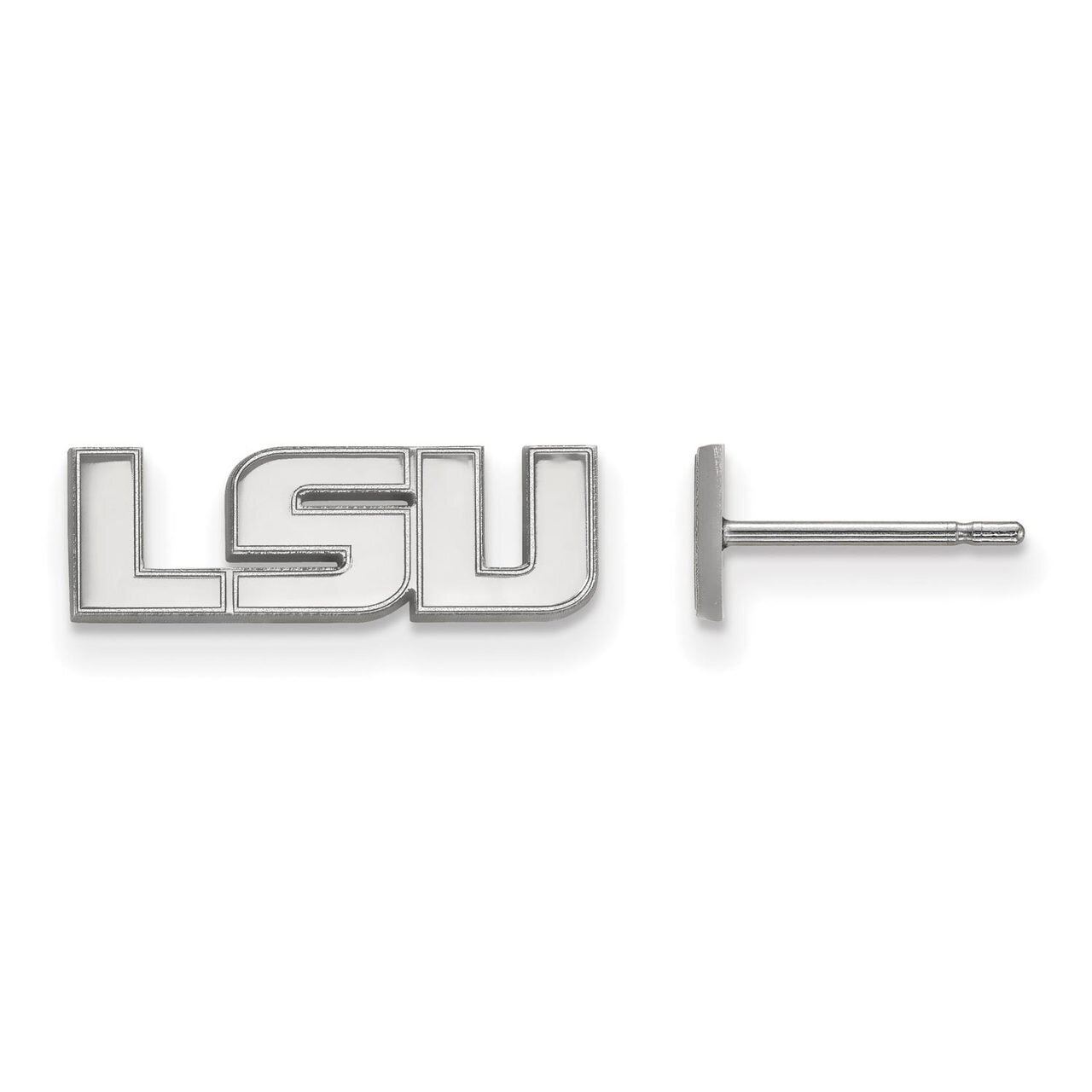 Louisiana State University x-Small Post Earring 14k White Gold 4W082LSU