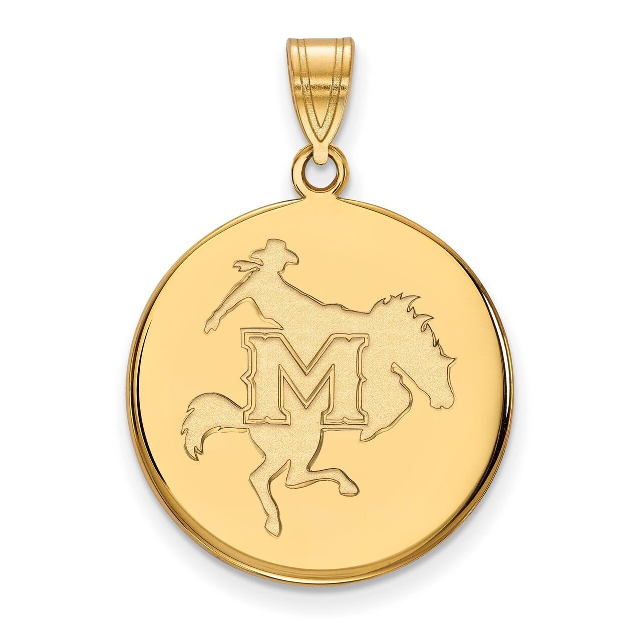 McNeese State University Large Disc Pendant 14k Yellow Gold 4Y001MNS