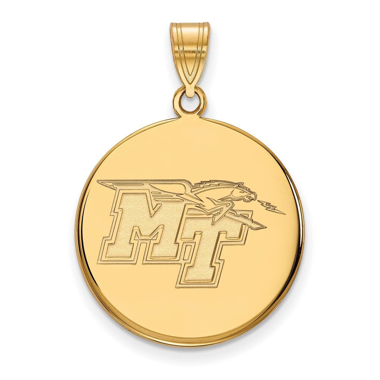 Middle Tennessee State University Large Disc Pendant 14k Yellow Gold 4Y001MTS