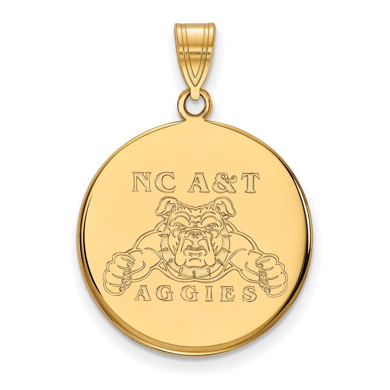 North Carolina A&T Large Disc Pendant 14k Yellow Gold 4Y001NCA