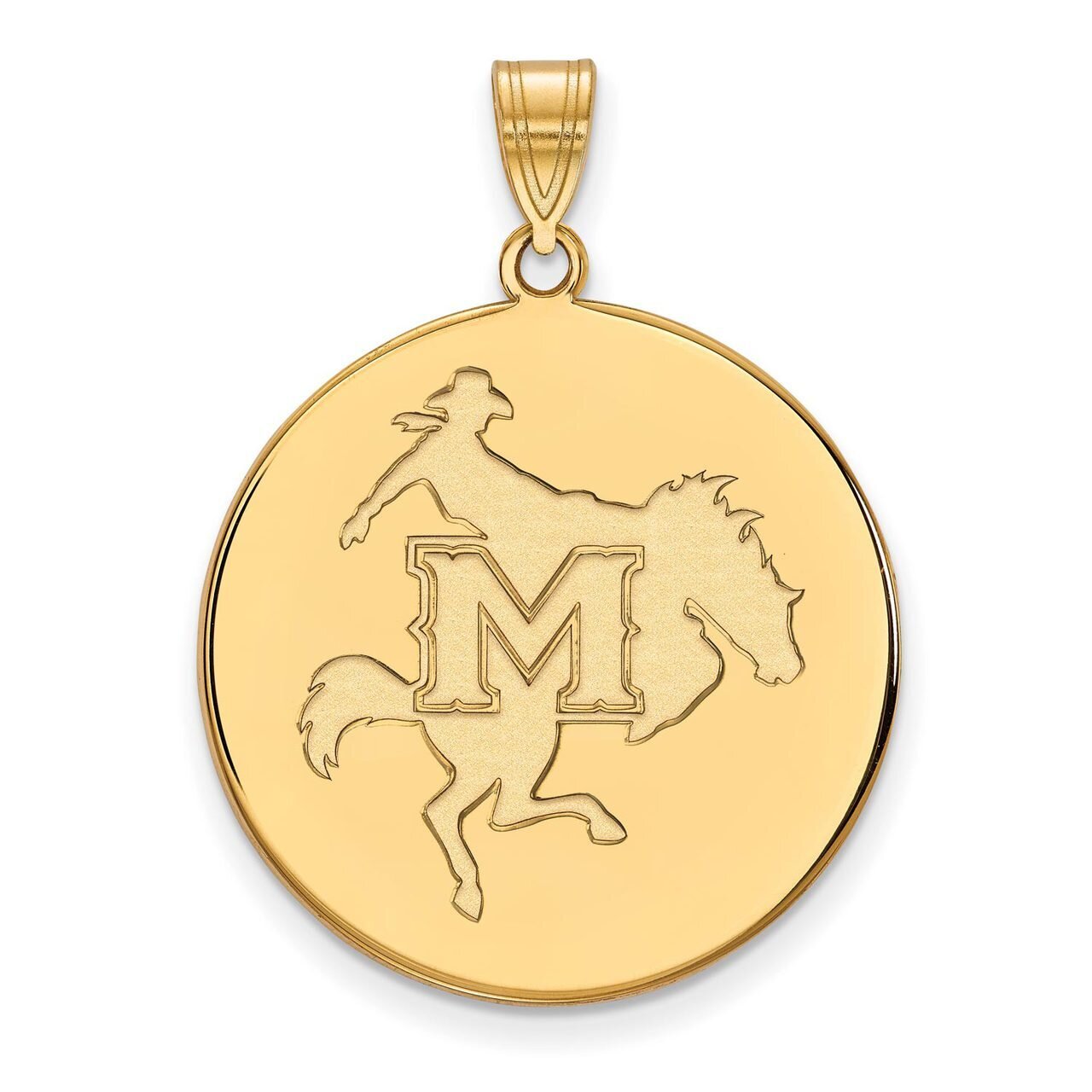 McNeese State University x-Large Disc Pendant 14k Yellow Gold 4Y002MNS