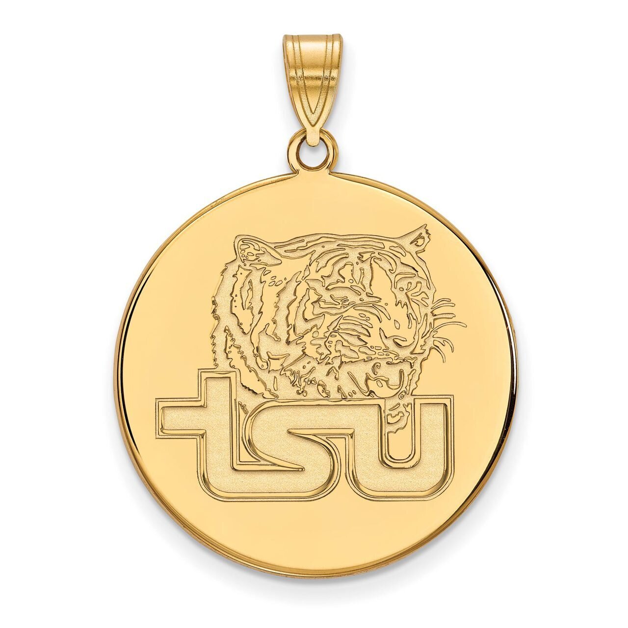 Tennessee State University x-Large Disc Pendant 14k Yellow Gold 4Y002TES
