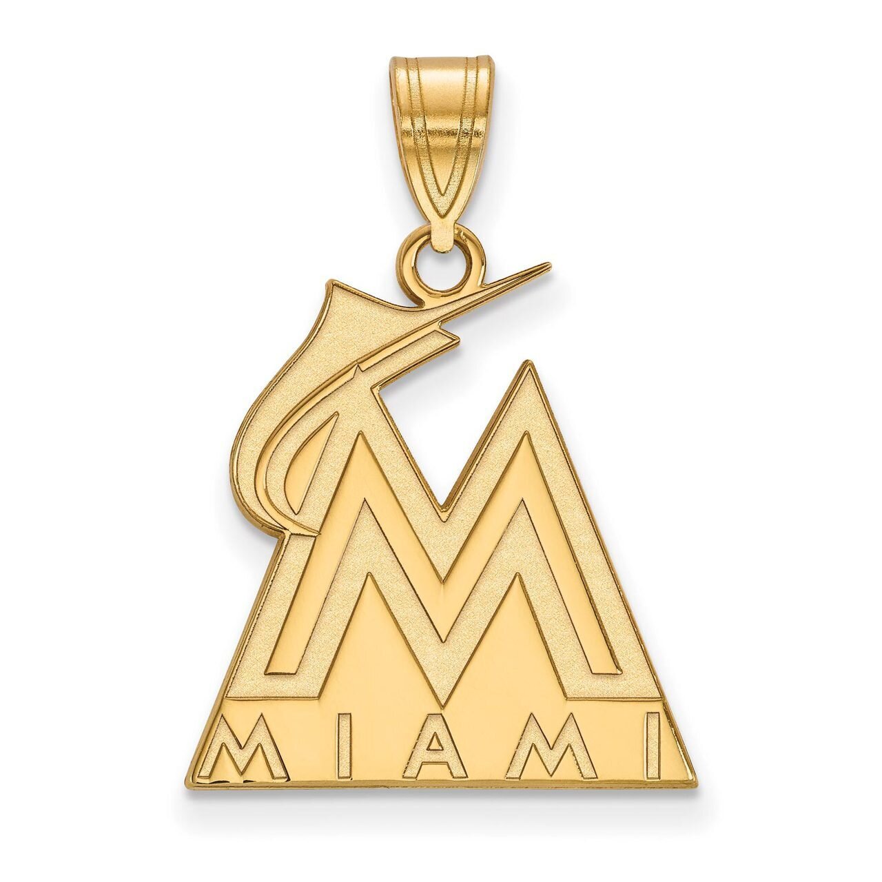 Miami Marlins Large Pendant 14k Yellow Gold 4Y004MIN