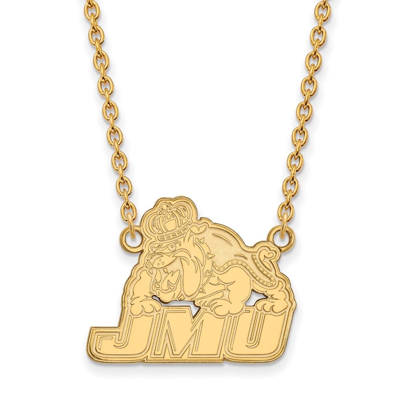 James Madison University Large Pendant with Chain Necklace 14k Yellow Gold 4Y006JMU-18