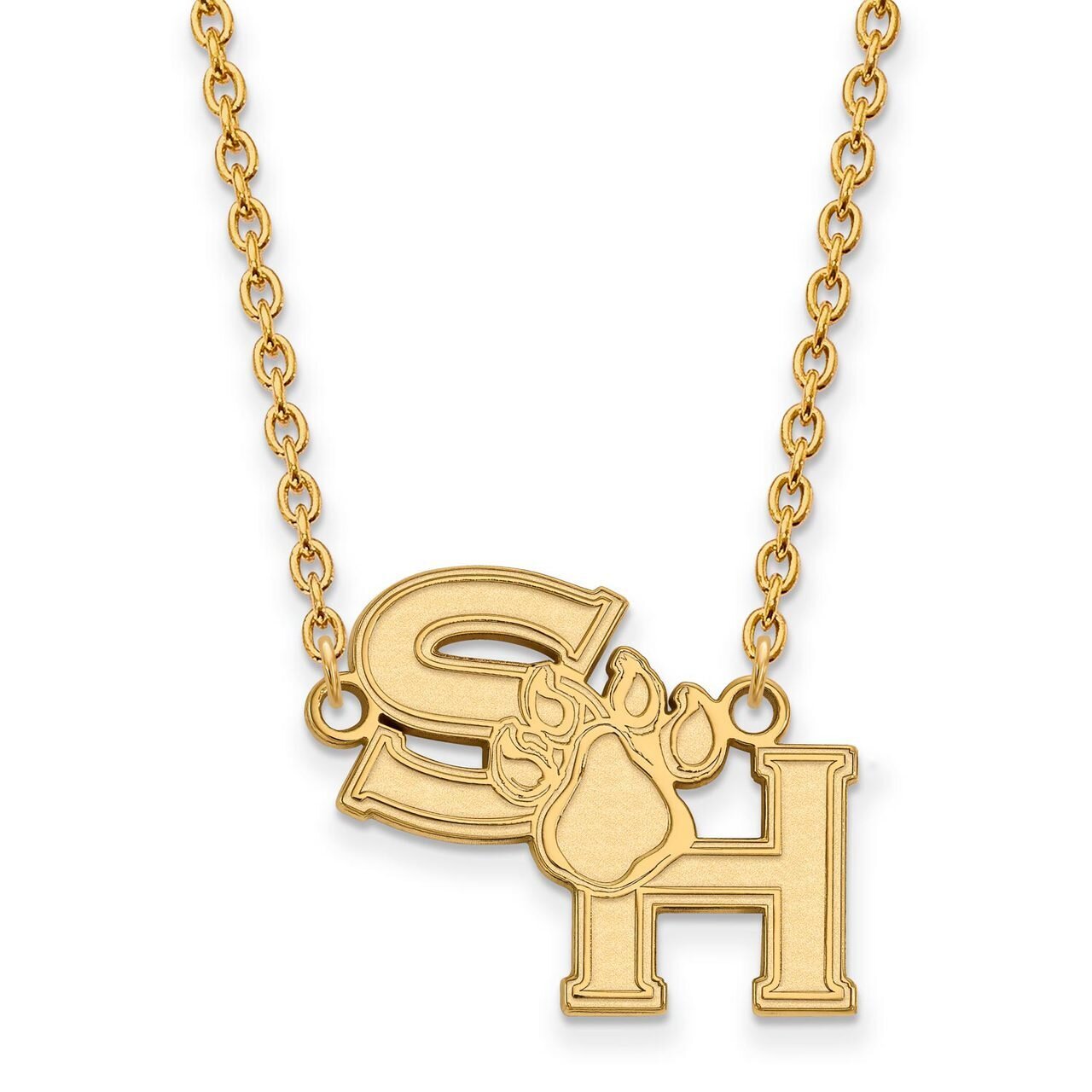 Sam Houston State University Large Pendant with Chain Necklace 14k Yellow Gold 4Y006SHS-18