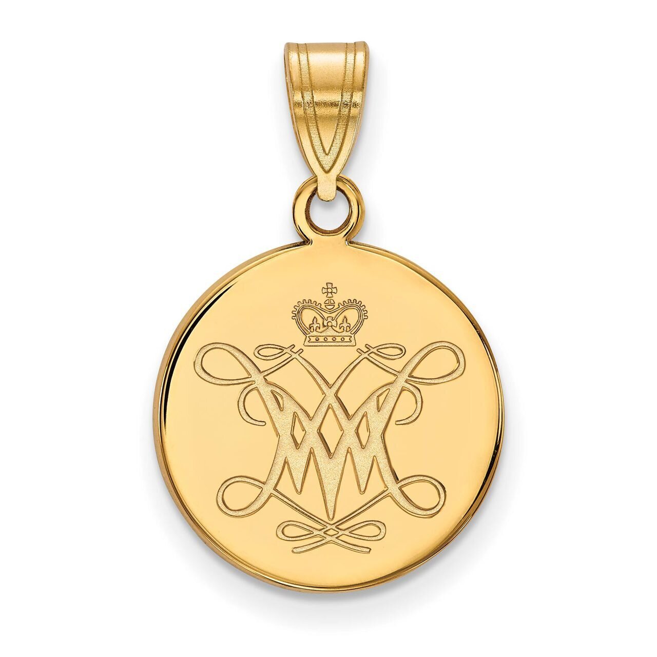 William And Mary Medium Disc Pendant 14k Yellow Gold 4Y006WMA