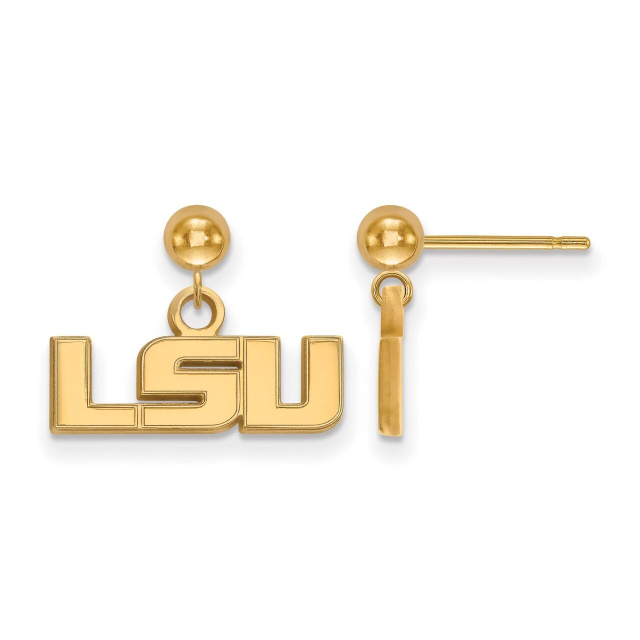 Louisiana State University Earring Dangle Ball 14k Yellow Gold 4Y007LSU