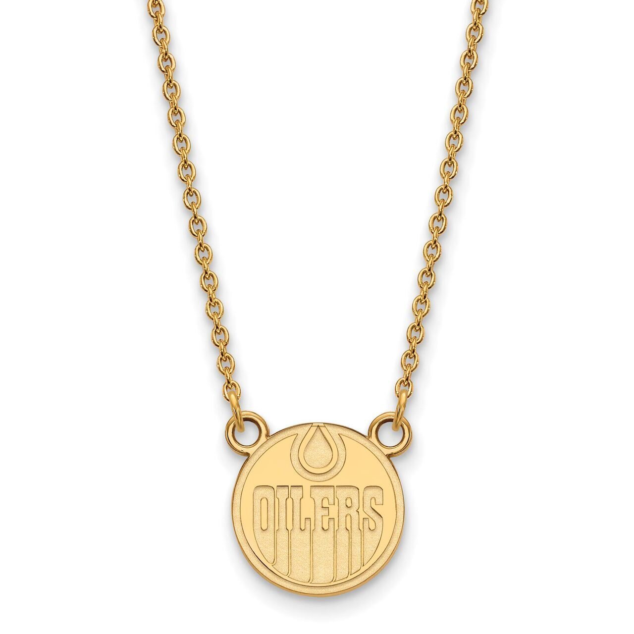 Edmonton Oilers Small Pendant with Chain Necklace 14k Yellow Gold 4Y007OIL-18, MPN: 4Y007OIL-18, 88…