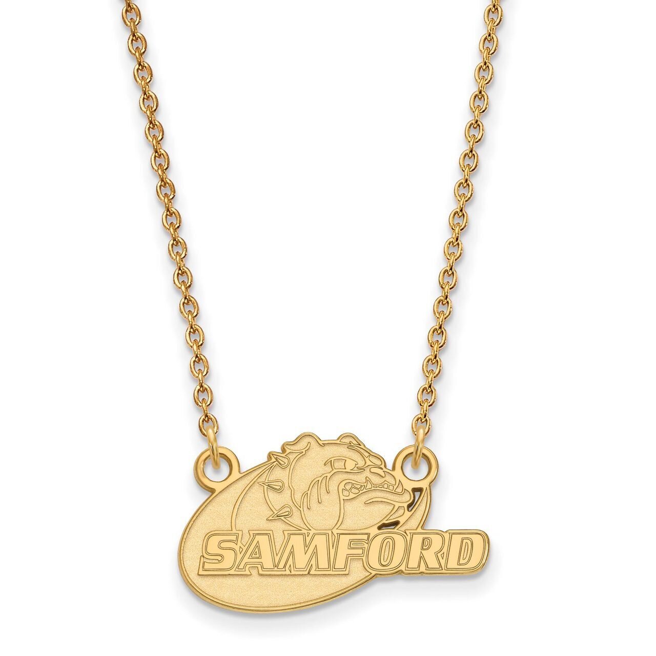 Samford University Small Pendant with Chain Necklace 14k Yellow Gold 4Y007SMF-18