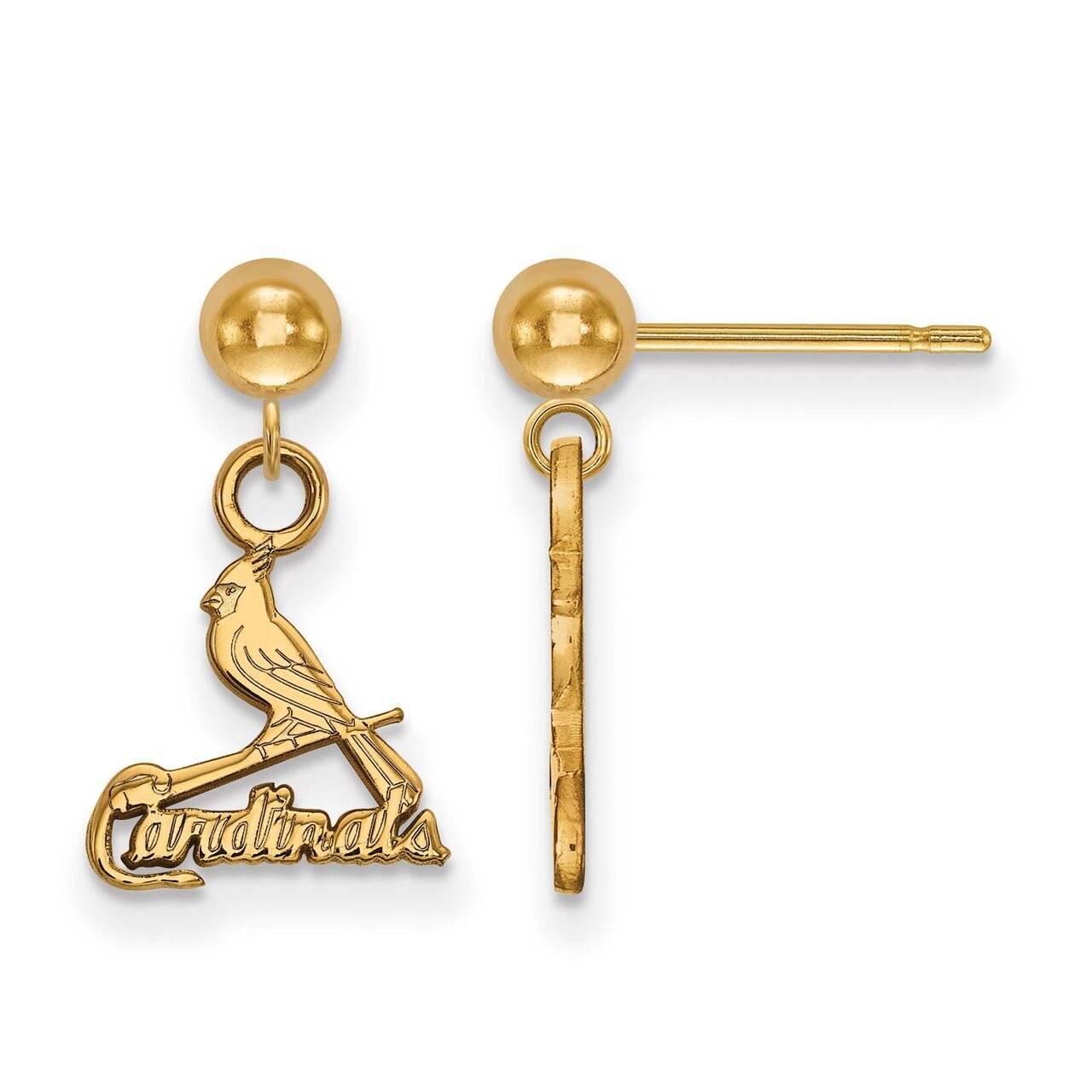 Saint Louis Cardinals Earring Dangle Ball 14k Yellow Gold 4Y008CRD, MPN: 4Y008CRD, 886774866949