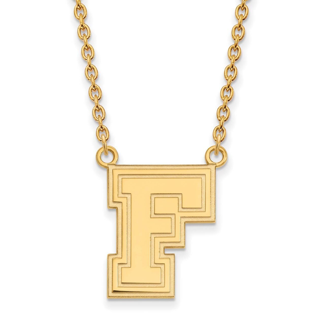Fordham University Large Pendant with Chain Necklace 14k Yellow Gold 4Y008FOU-18
