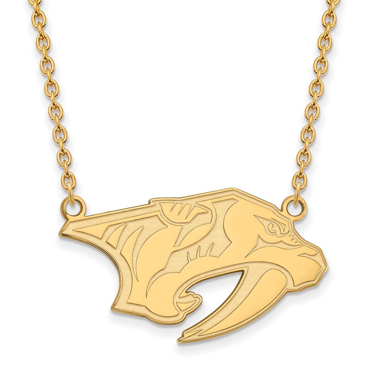 Nashville Predators Large Pendant with Chain Necklace 14k Yellow Gold 4Y008PRE-18