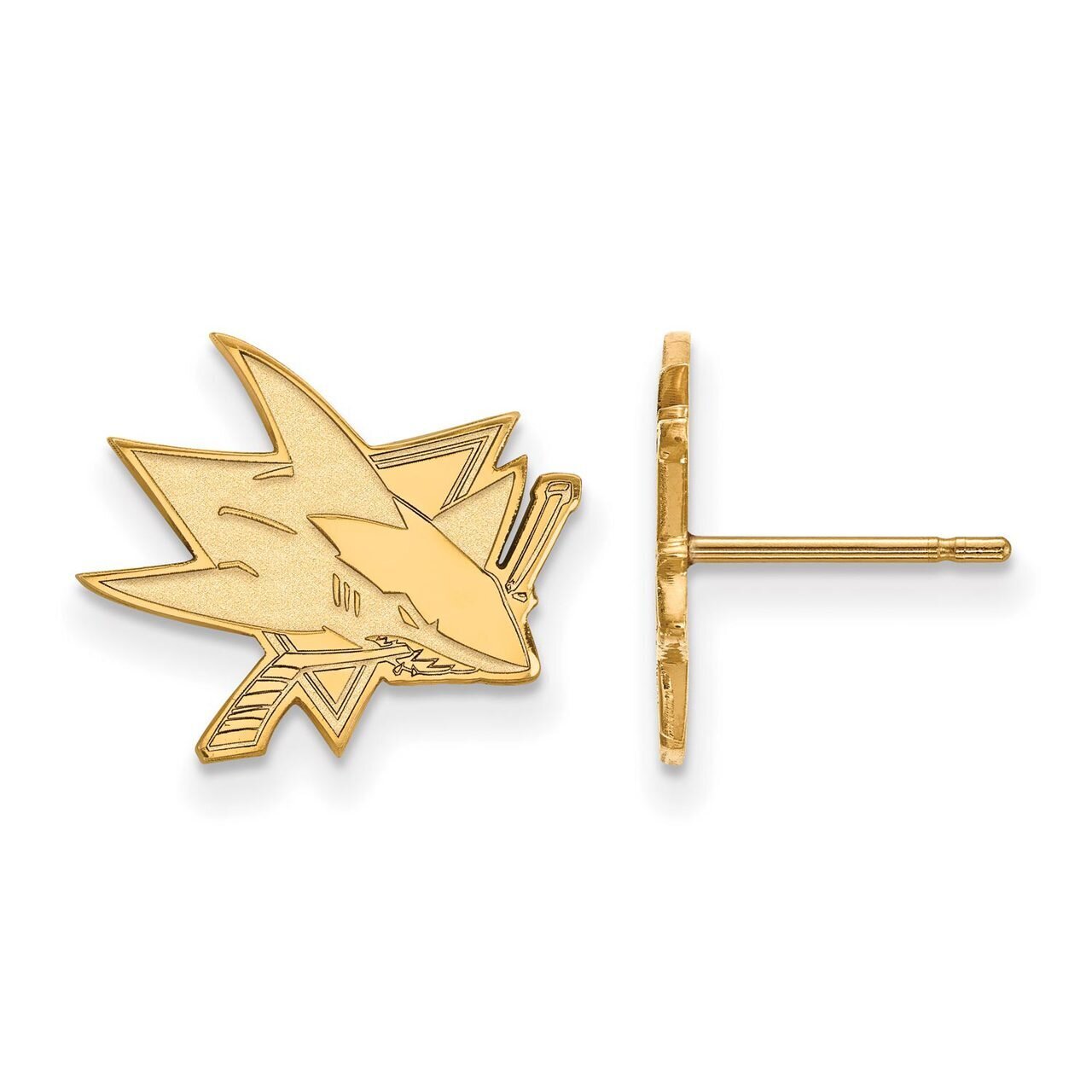 San Jose Sharks Small Post Earring 14k Yellow Gold 4Y008SHA, MPN: 4Y008SHA, 886774867564