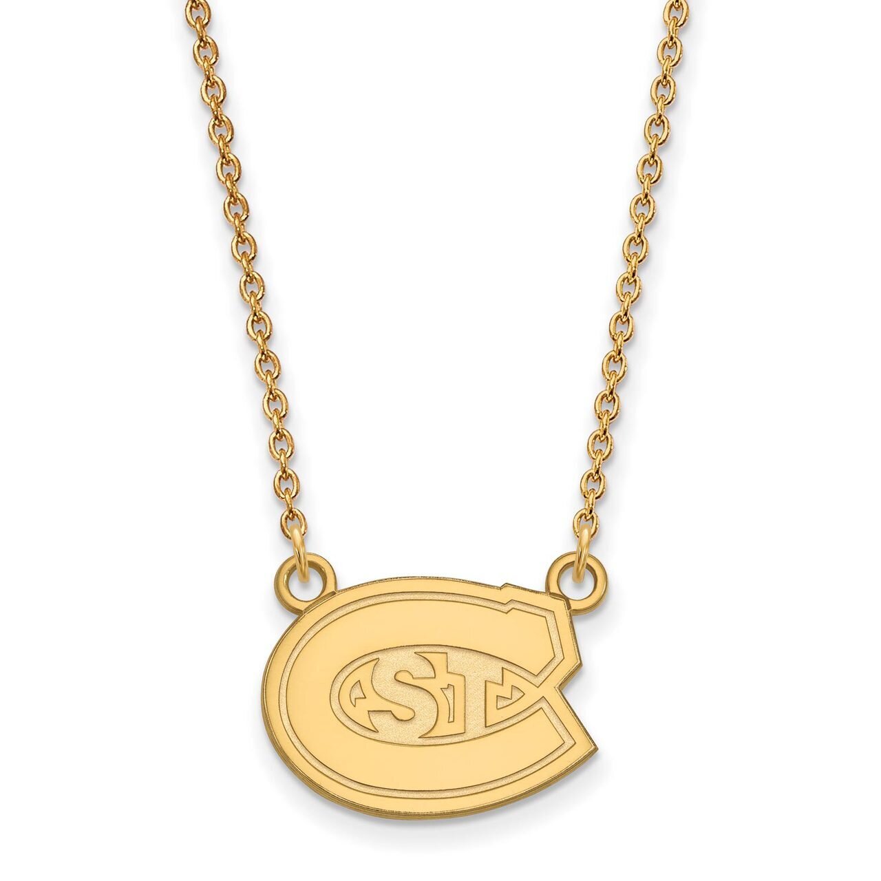 Saint Cloud State Small Pendant with Chain Necklace 14k Yellow Gold 4Y008STC-18