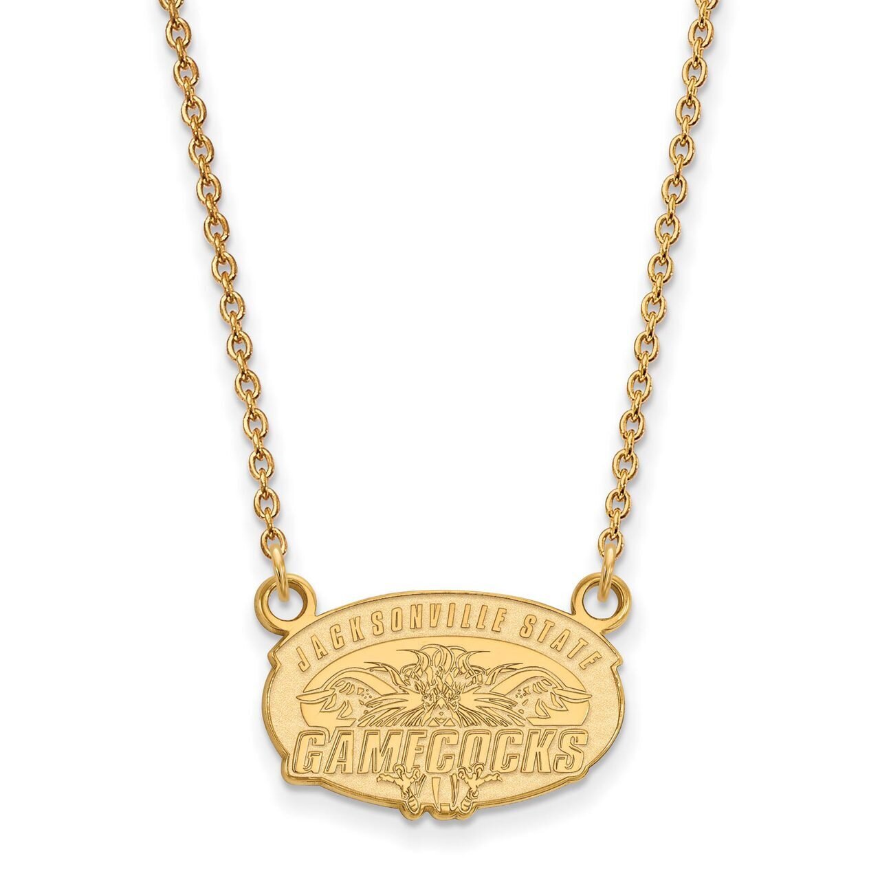 Jacksonville State University Small Pendant with Chain Necklace 14k Yellow Gold 4Y009JAC-18, MPN: 4…