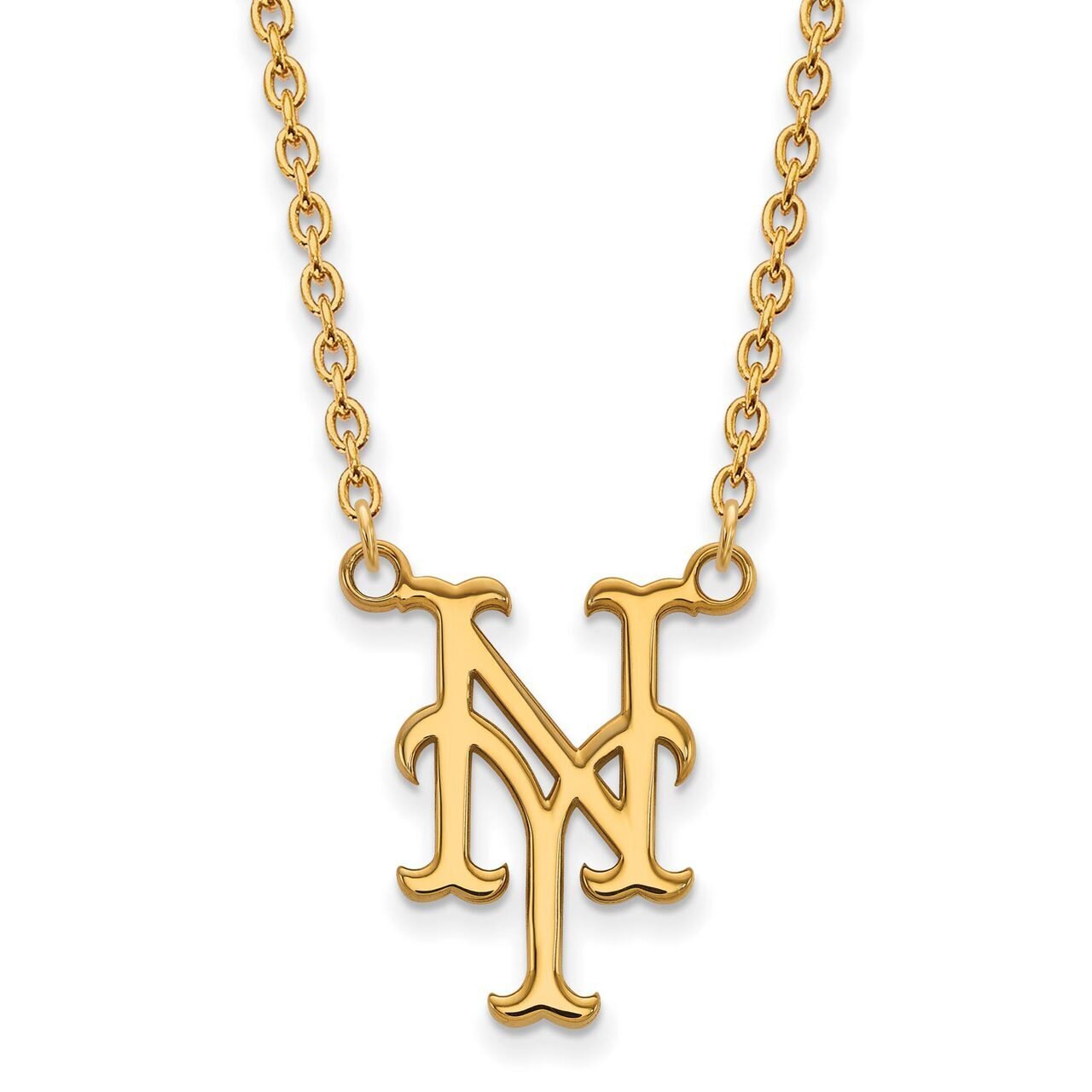 New York Mets Large Pendant with Chain Necklace 14k Yellow Gold 4Y009MET-18, MPN: 4Y009MET-18, 8867…