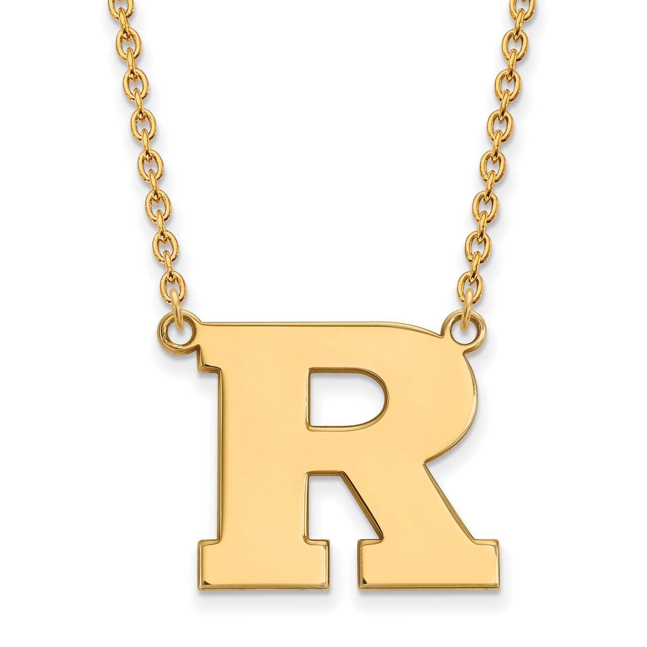 Rutgers Large Pendant with Chain Necklace 14k Yellow Gold 4Y009RUT-18