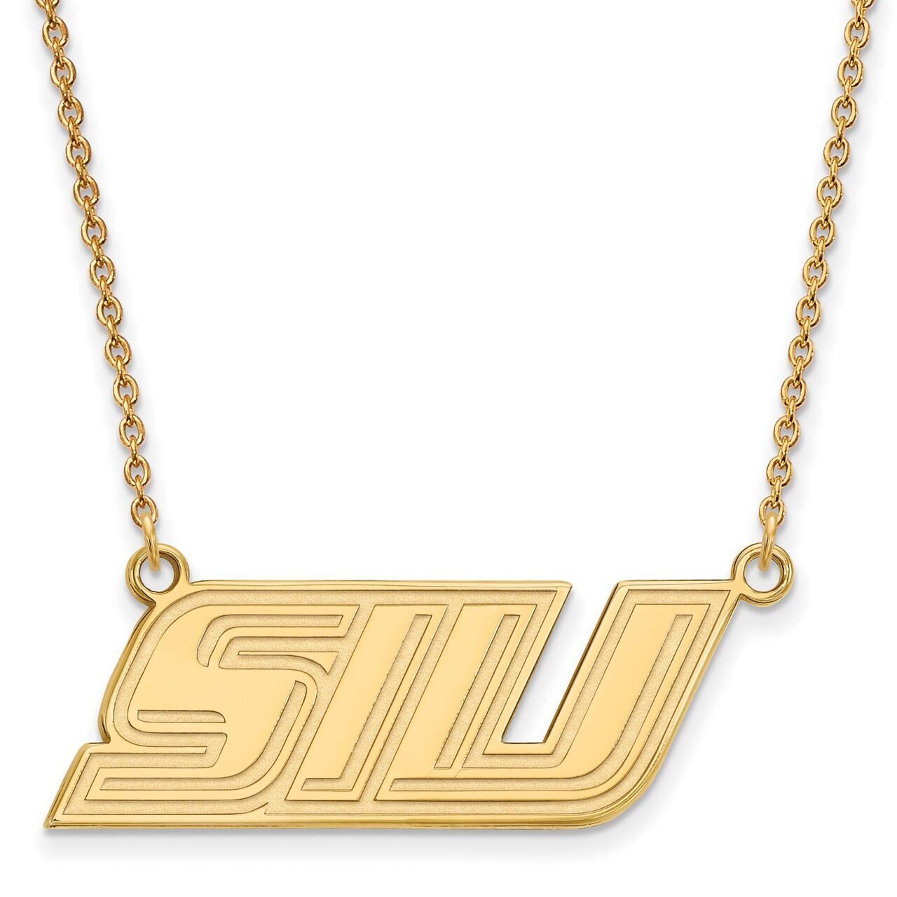 Southern Illinois University Small Pendant with Chain Necklace 14k Yellow Gold 4Y009SIU-18