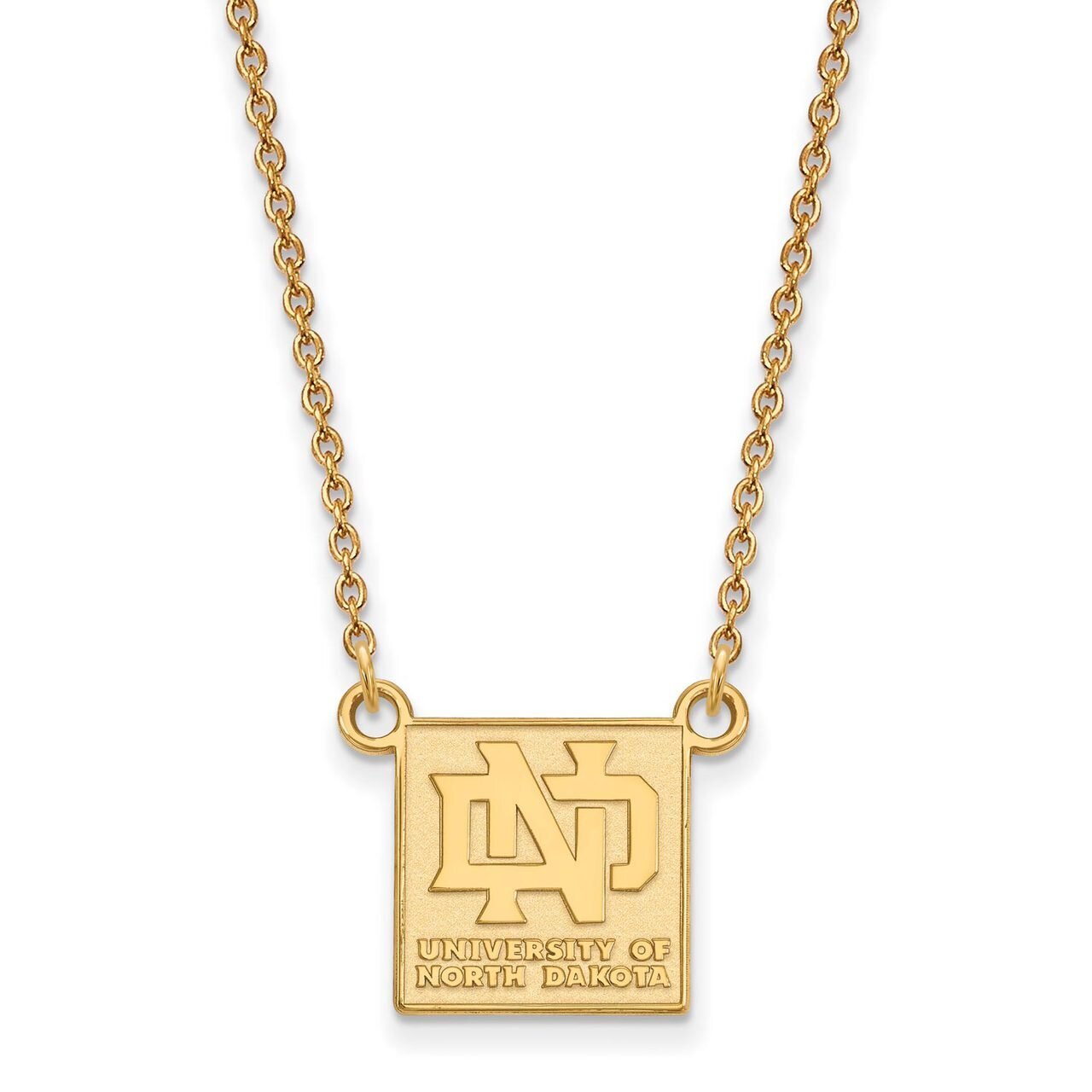 University of North Dakota Small Pendant with Chain Necklace 14k Yellow Gold 4Y009UNOD-18