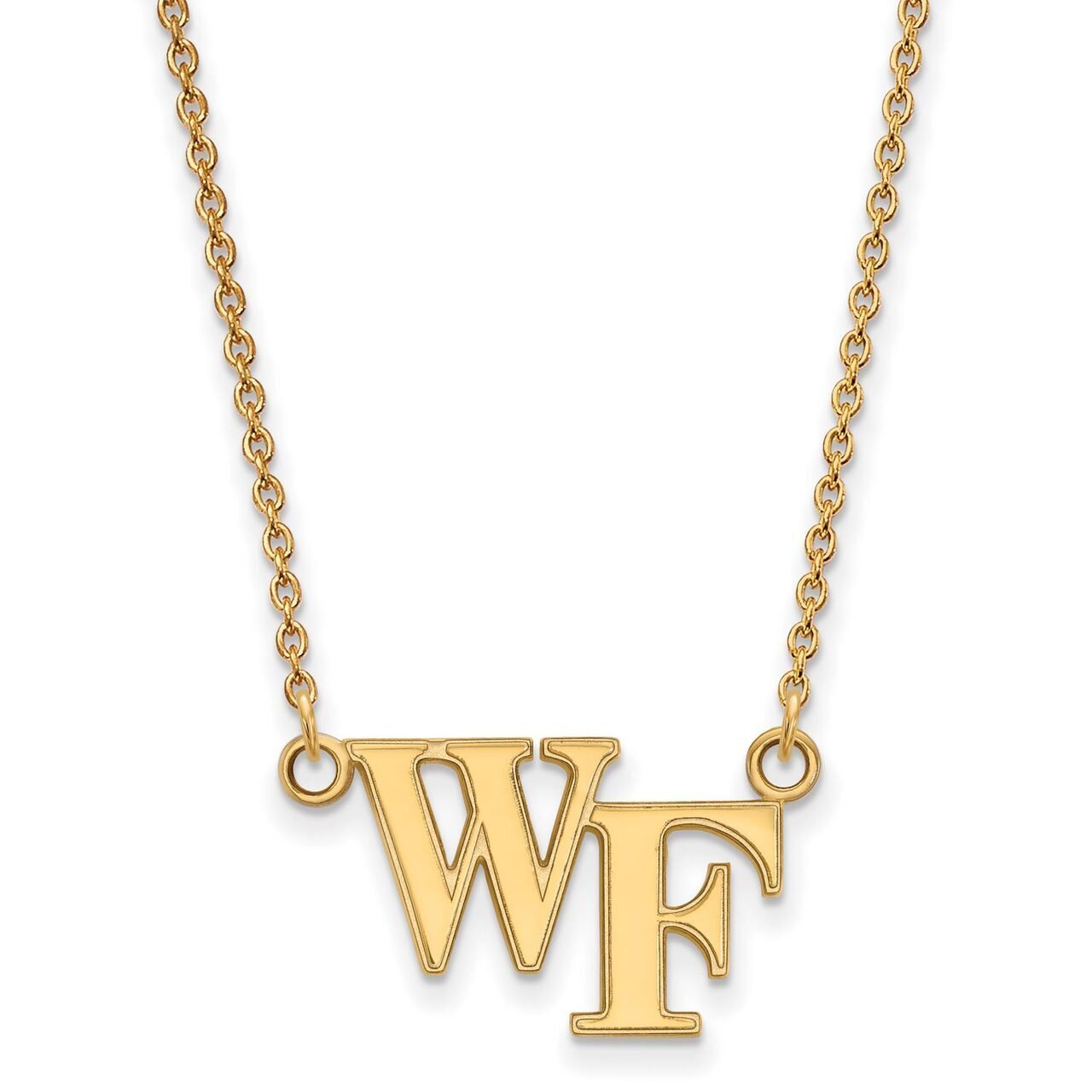 Wake Forest University Small Pendant with Chain Necklace 14k Yellow Gold 4Y009WFU-18, MPN: 4Y009WFU…