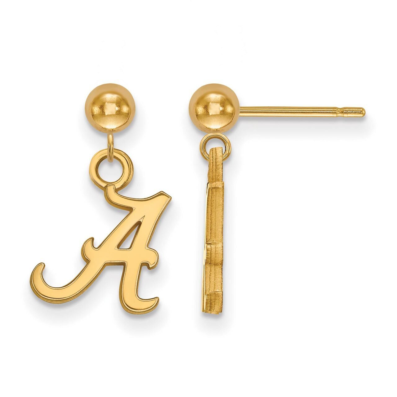 University of Alabama Earring Dangle Ball 14k Yellow Gold 4Y010UAL