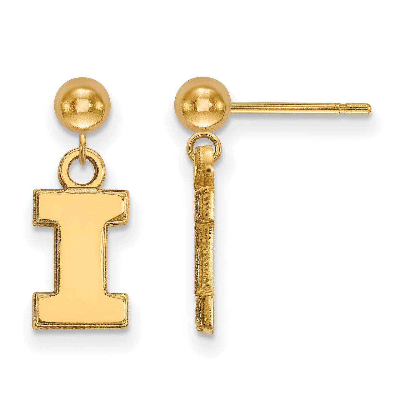 University of Illinois Earring Dangle Ball 14k Yellow Gold 4Y010UIL