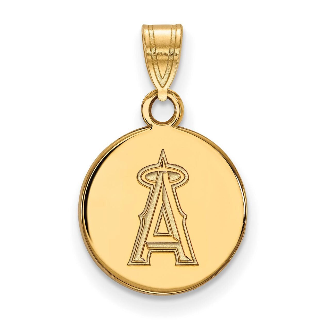 Los Angeles Angels Small Disc Pendant 14k Yellow Gold 4Y011ANG